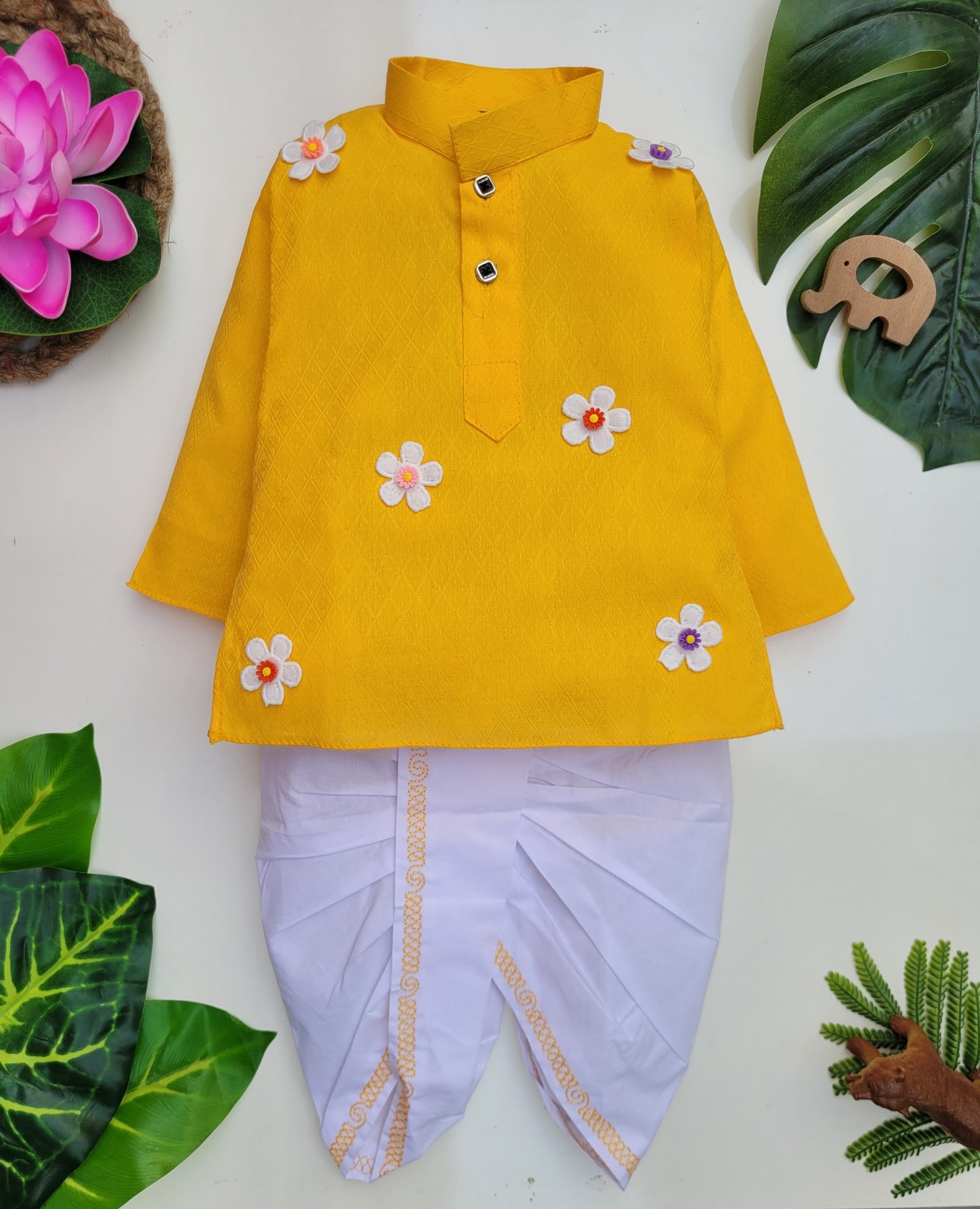 Boys Yellow Cotton Ethnic Wear Kurta Pyjama Set for NewBorn Toddler 0 to 15 Years kurta set for Boys
