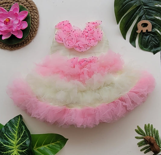 babyNjungle Partywear frills Multicolour Net frock for girls