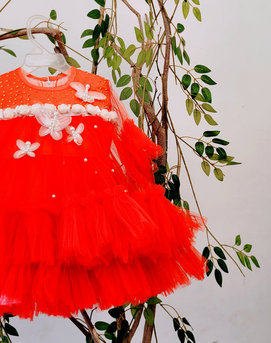 Babynjungle Kids Butterfly Embellished Frills Frock