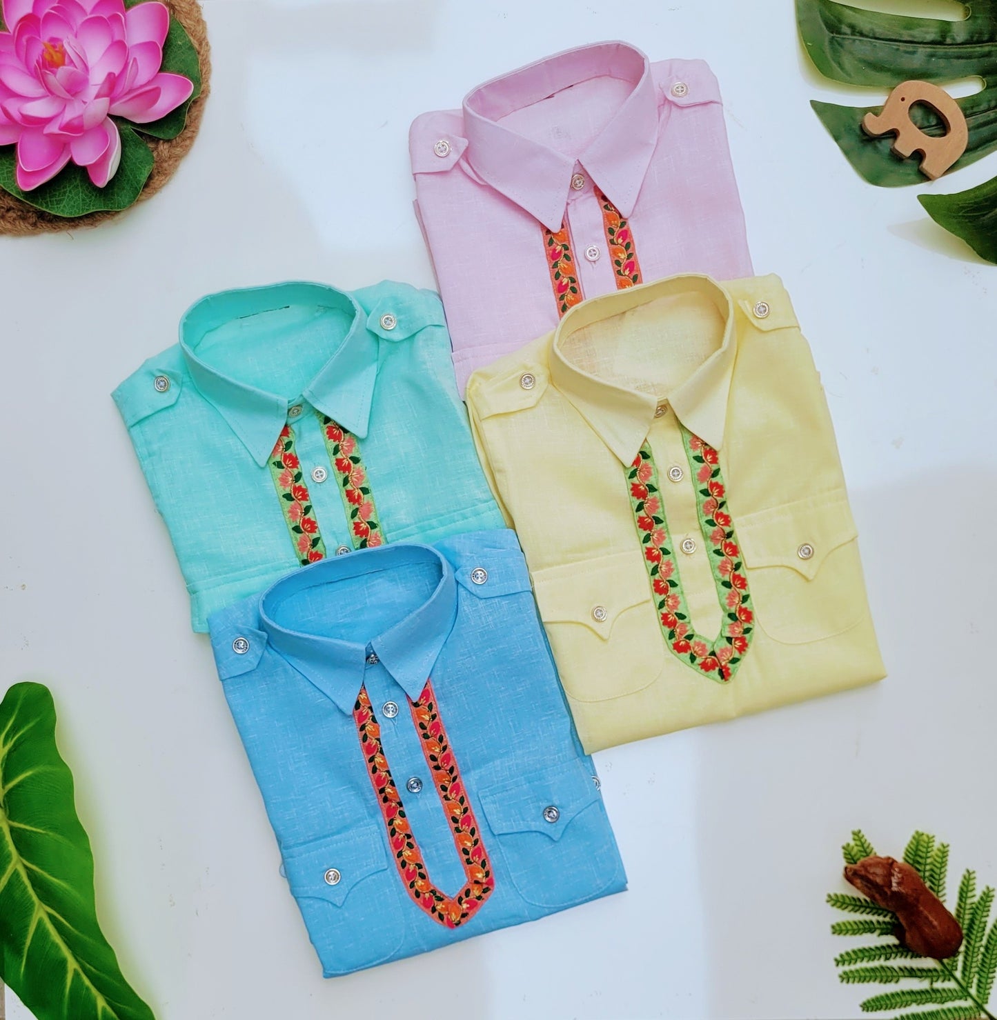 Babynjungle 100% Cotton Kids Ethnic Wear Pathani kurta set for Boys