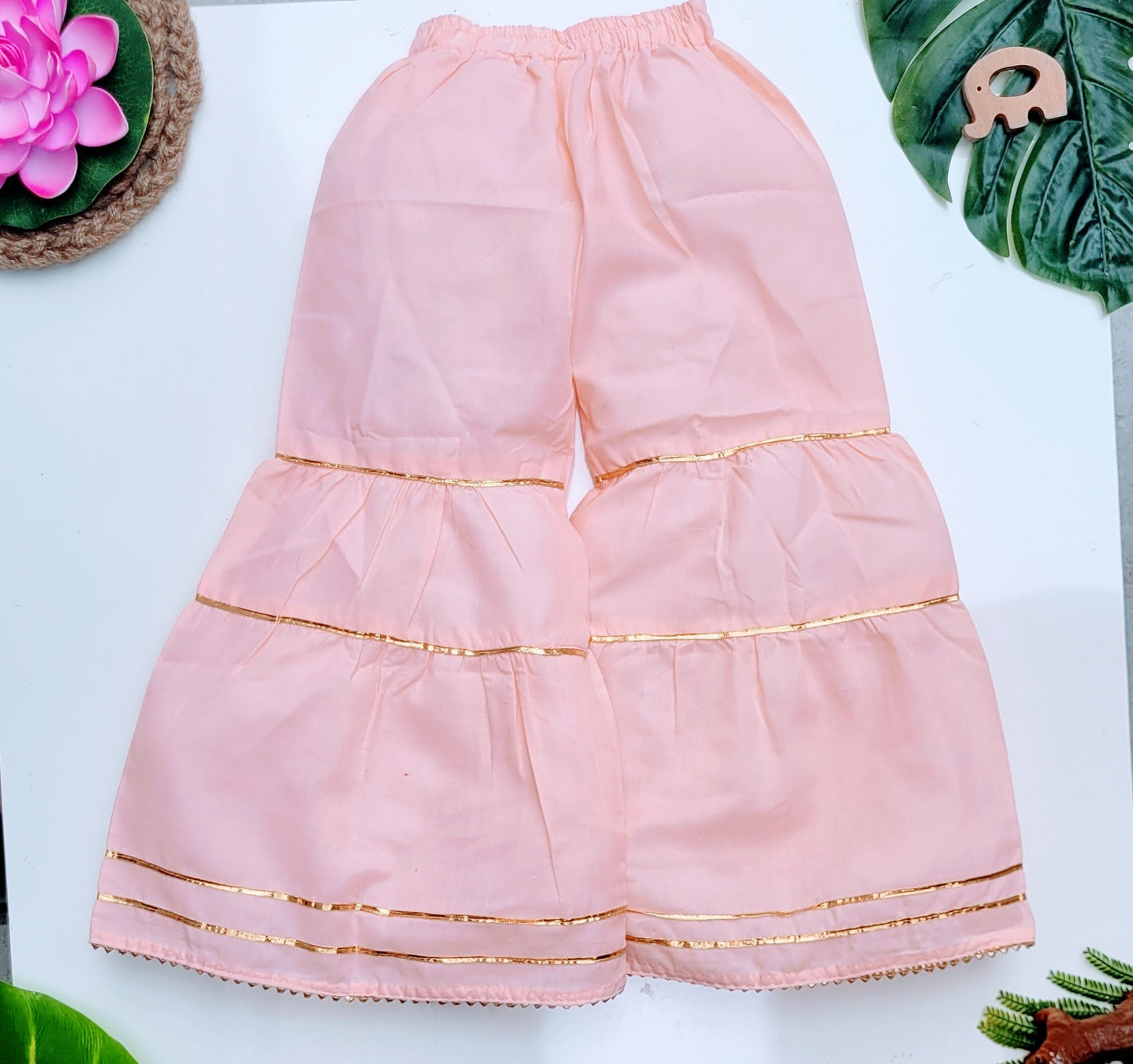 Babynjungle 100% Cotton Ethnic Partywear Sharara kurta Set for girls