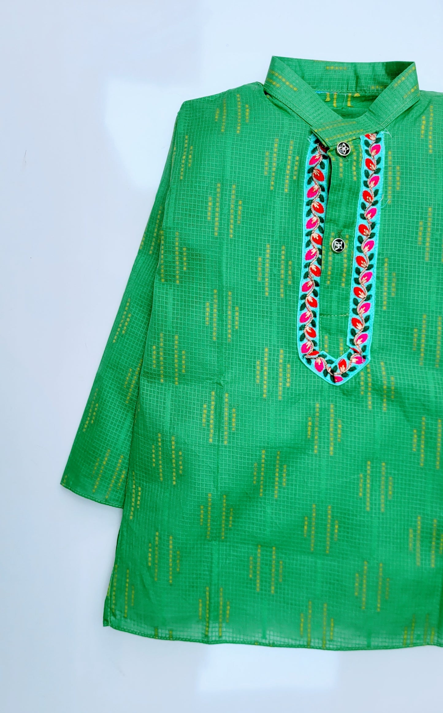 Babynjungle kids Green Cotton dhoti kurta Set for Boys