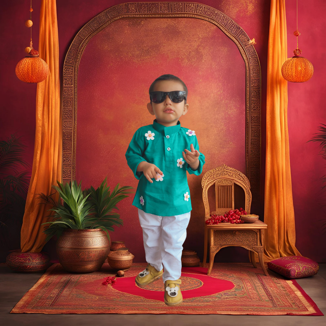 Babynjungle kids - Infant Ethnic wear 100% Cotton Kurta set for Boys