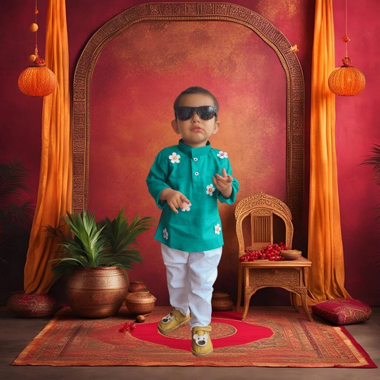 Babynjungle kids - Infant Ethnic wear 100% Cotton Kurta set for Boys