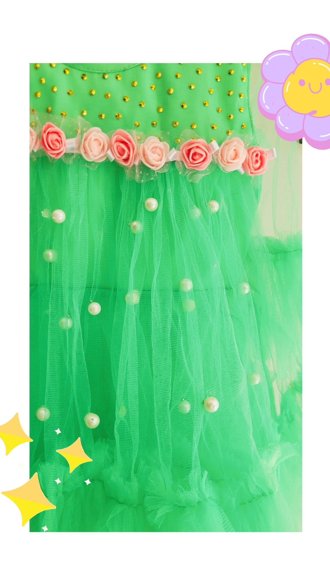 Babynjungle kids Frills Red net frock for Girls