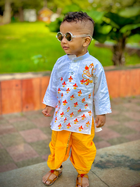 Baby Kurta with Dothi Set for Ganesh Chaturthi.
