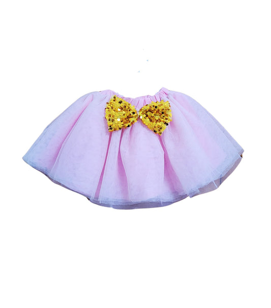 Babynjungle Girls Pink sequenced top Net skirt set for kids