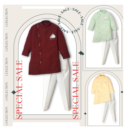 babynjungle 100% Cotton kids Traditional Party Ethnic wear kurta set for Boys