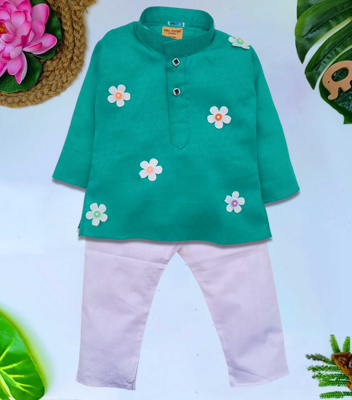 Babynjungle kids - Infant Ethnic wear 100% Cotton Kurta set for Boys