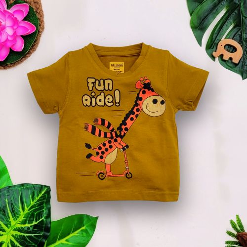 Babynjungle Multicolour Pack of 5 Kids 100% Cotton Tshirt for Boys