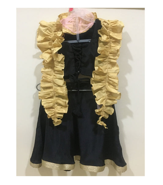 Babynjungle Kids Black Silk Ethnic lehengha choll Set For Girls