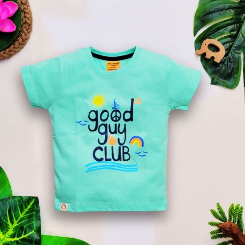 Babynjungle-infants Cotton printed Green Tshirt for Boys