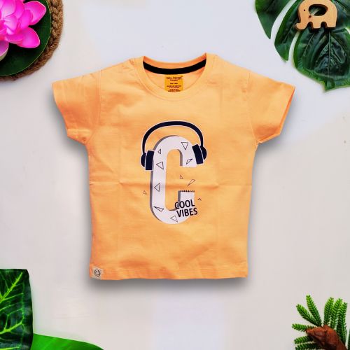 Babynjungle-infants Cotton printed Peach Tshirt for Boys