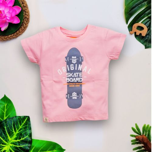 Babynjungle-infants Cotton printed Pink Tshirt for Boys