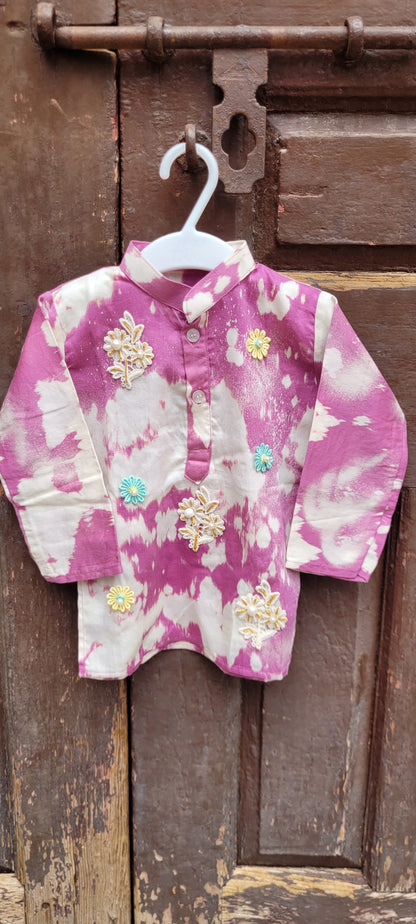 Tie and dye Cotton Ethnic kurta Set