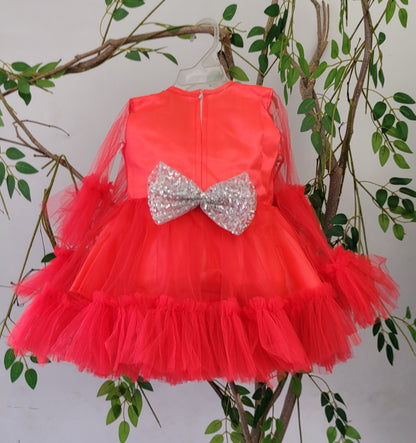 Babynjungle Kids Butterfly Embellished  Frills Frock