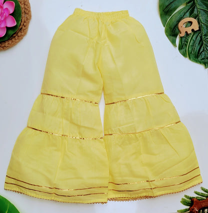 Babynjungle 100% Cotton Ethnic Partywear Sharara kurta Set for girls
