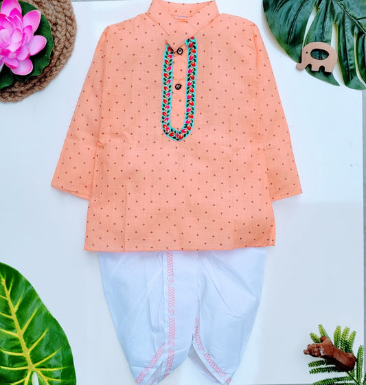 Babynjungle kids Cotton Printed Dhoti kurta set for boys