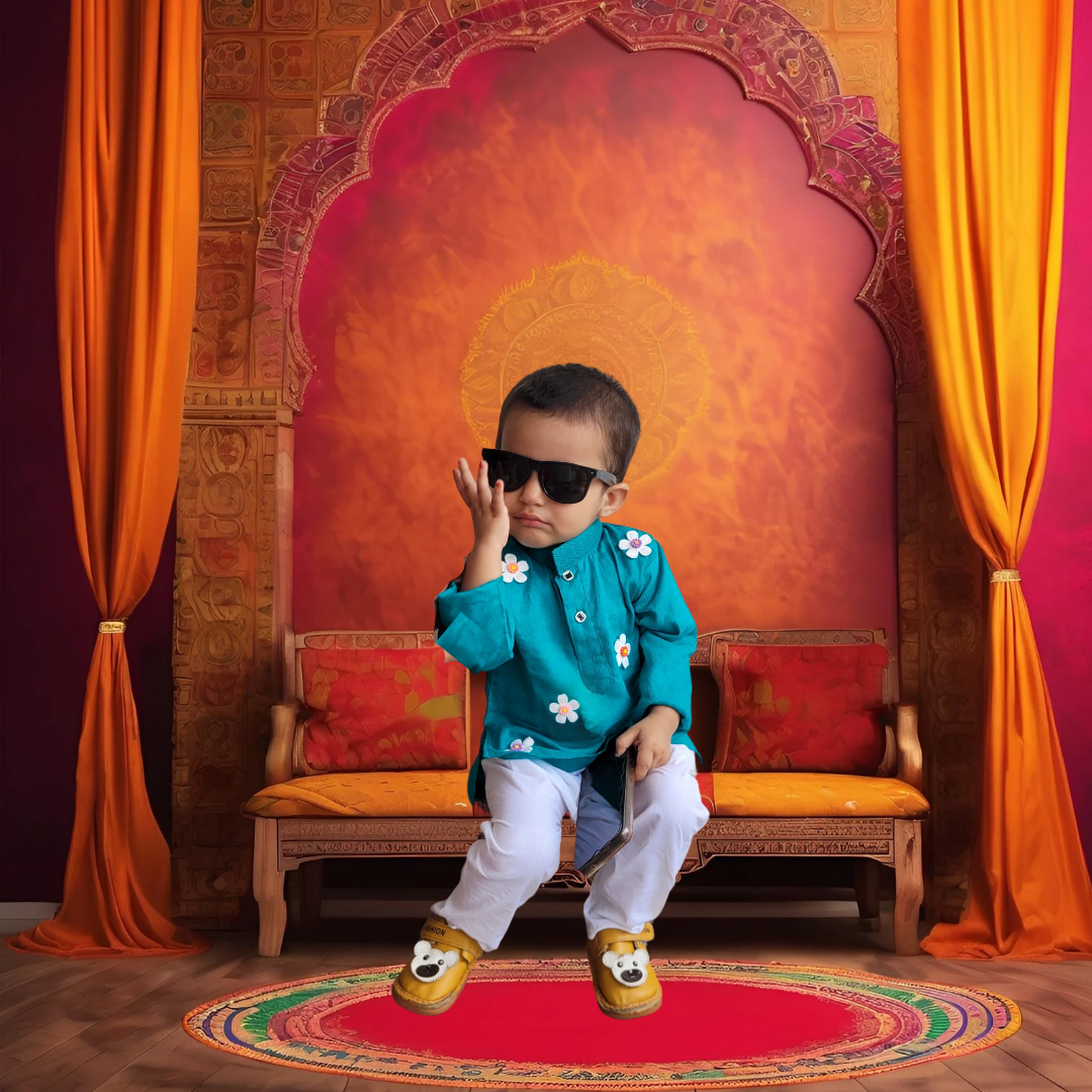 Babynjungle kids - Infant Ethnic wear 100% Cotton Kurta set for Boys