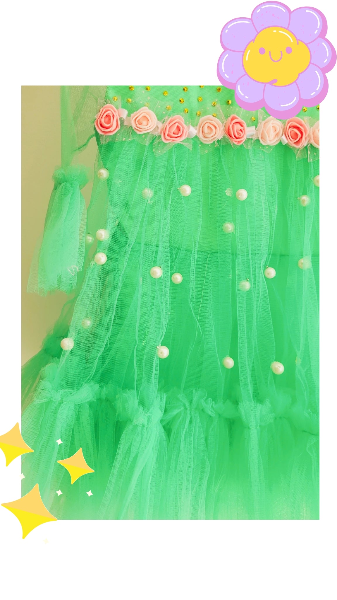 Babynjungle kids Frills Red net frock for Girls