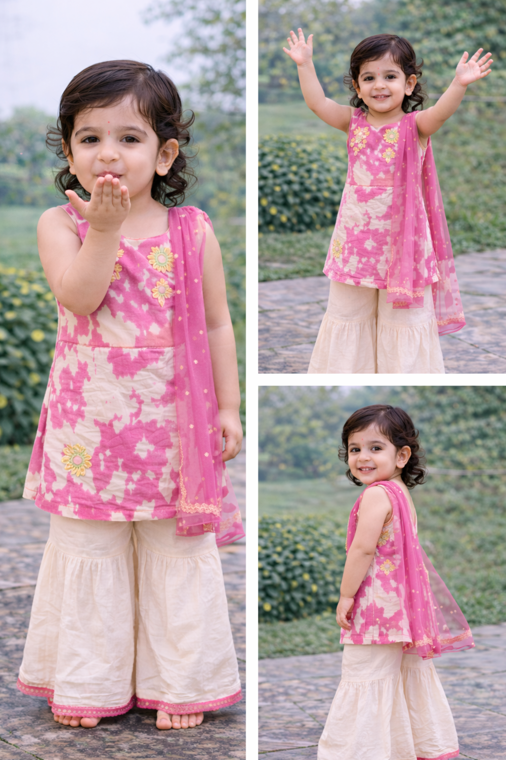Happyjunglee Sibling Matching Rakhi Outfit – Tie and Dye Cotton Festive Kurta Set for Kids