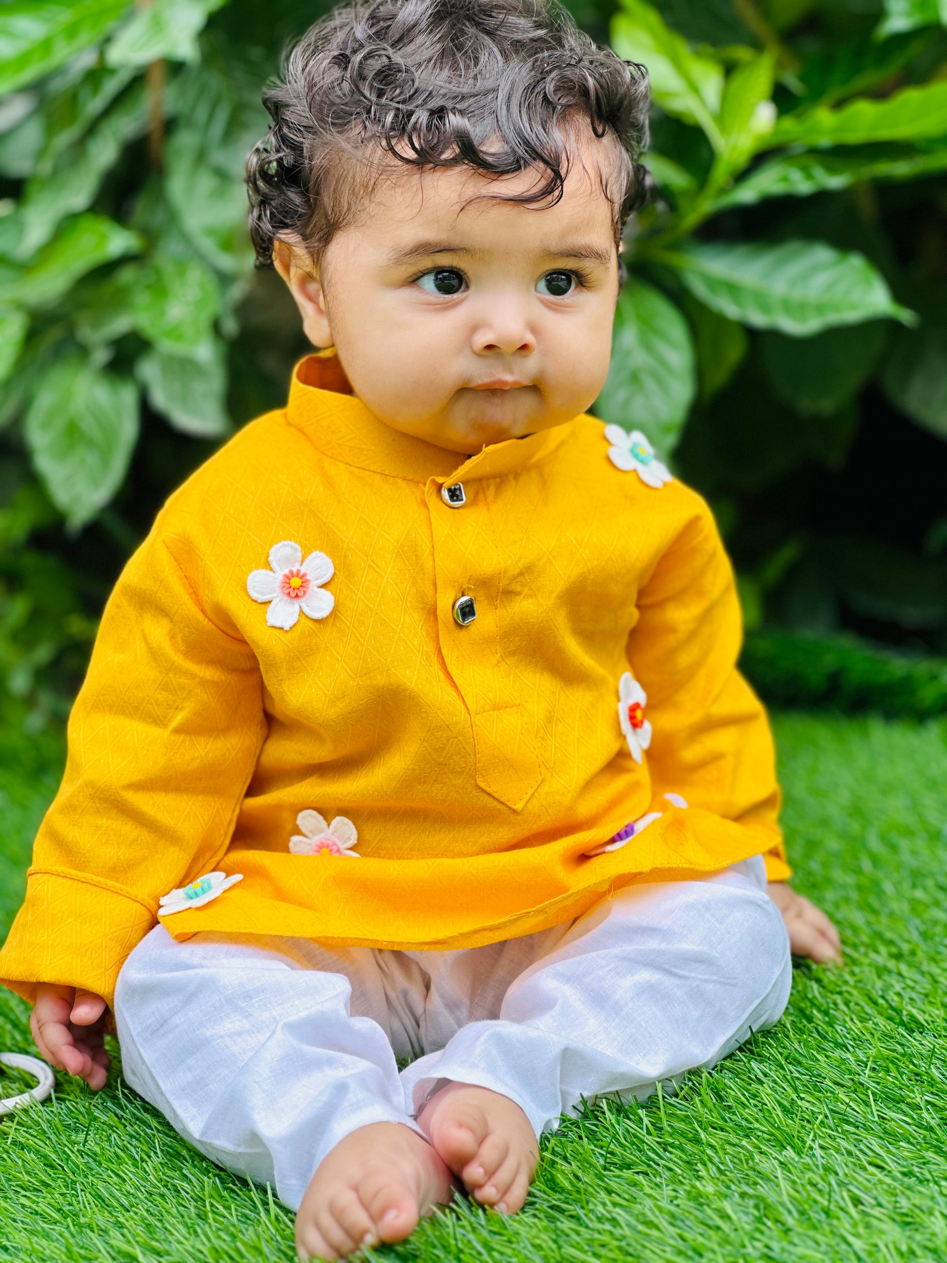 Boys  Yellow Cotton Kurta Pyjama Set for newborn ,infant ,toddler 0 to 15 years old Boys