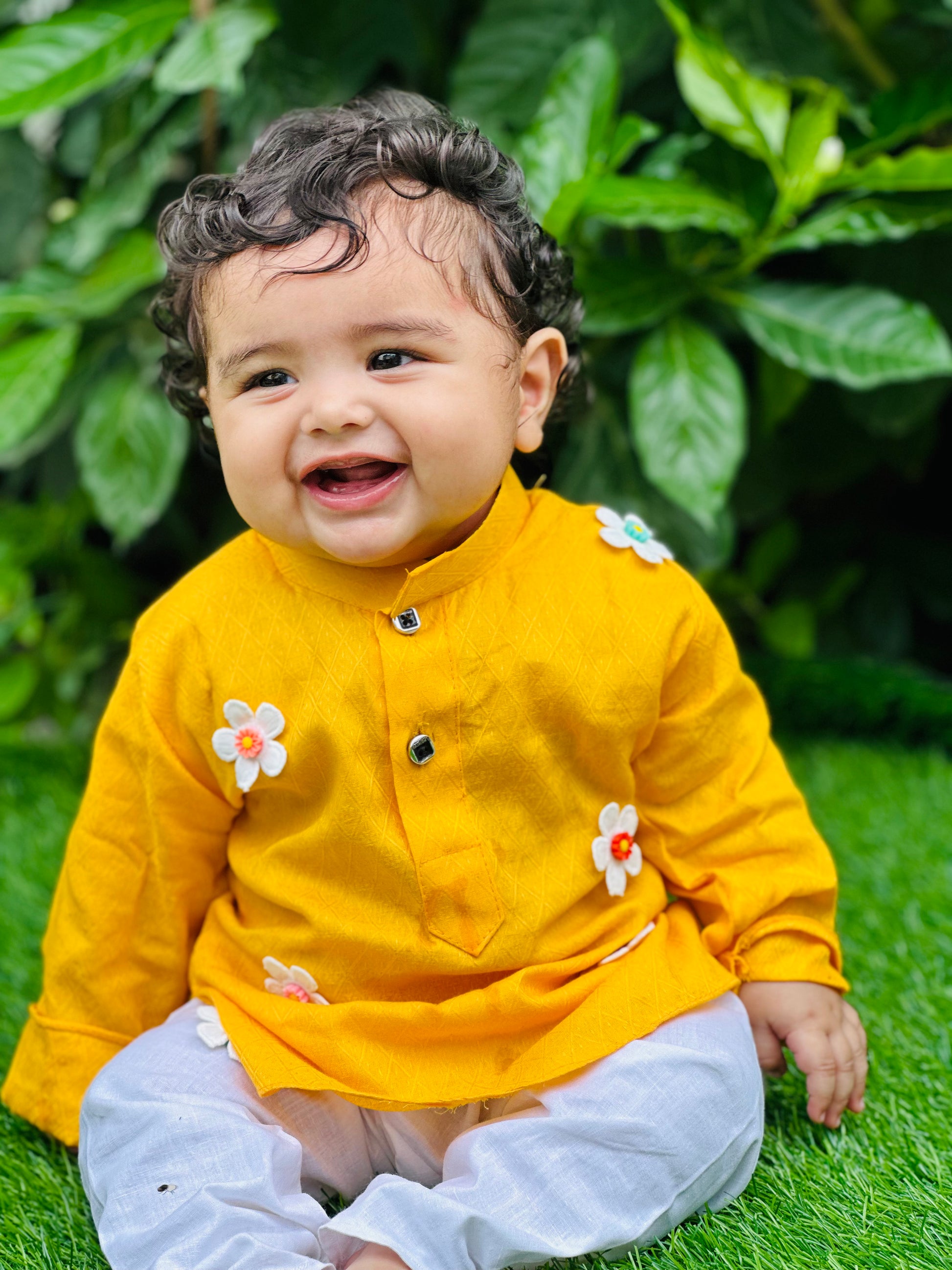 Boys  Yellow Cotton Kurta Pyjama Set for newborn ,infant ,toddler 0 to 15 years old Boys