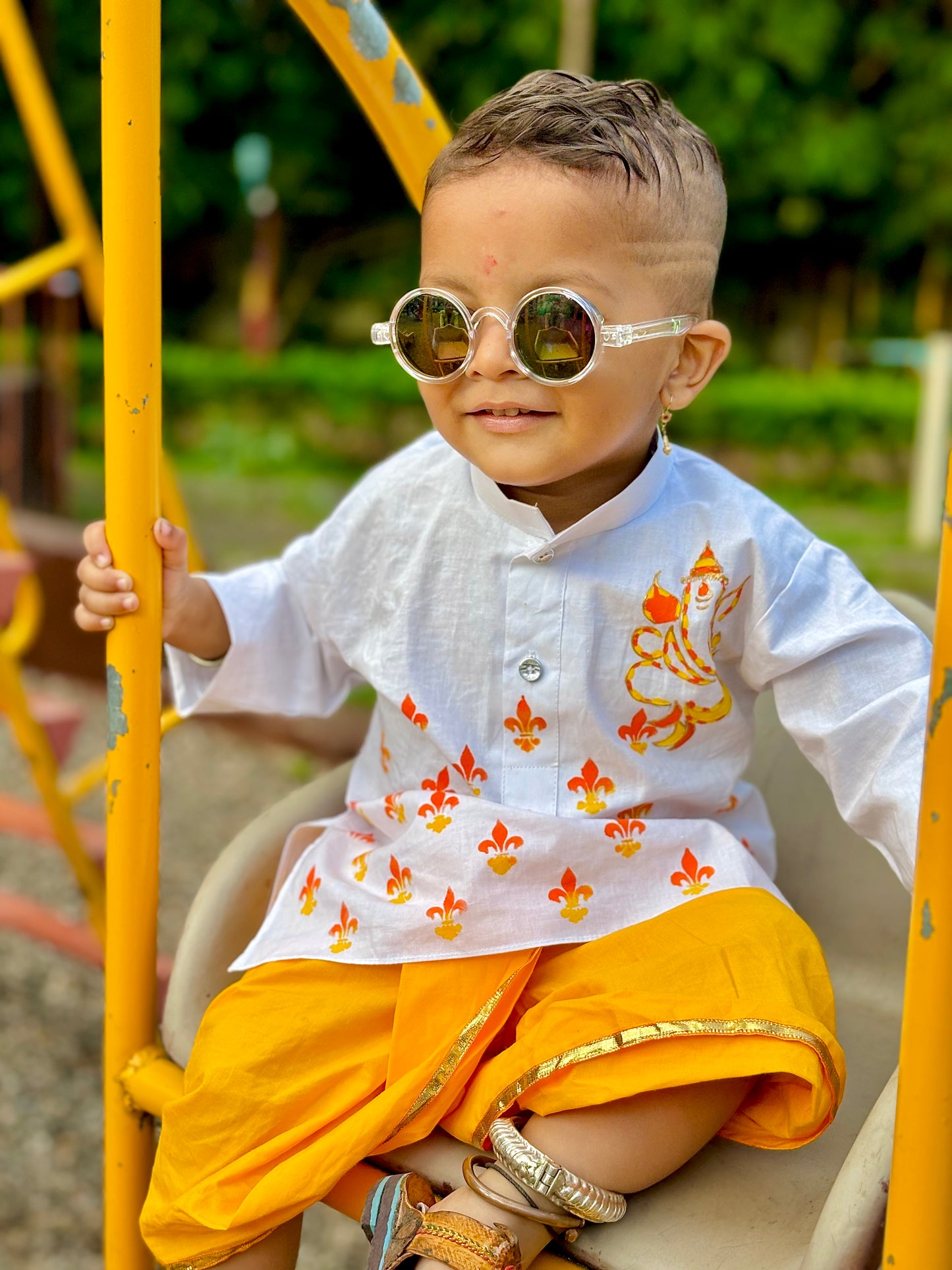  Baby Kurta with Dothi Set for  Ganesh Chaturthi.