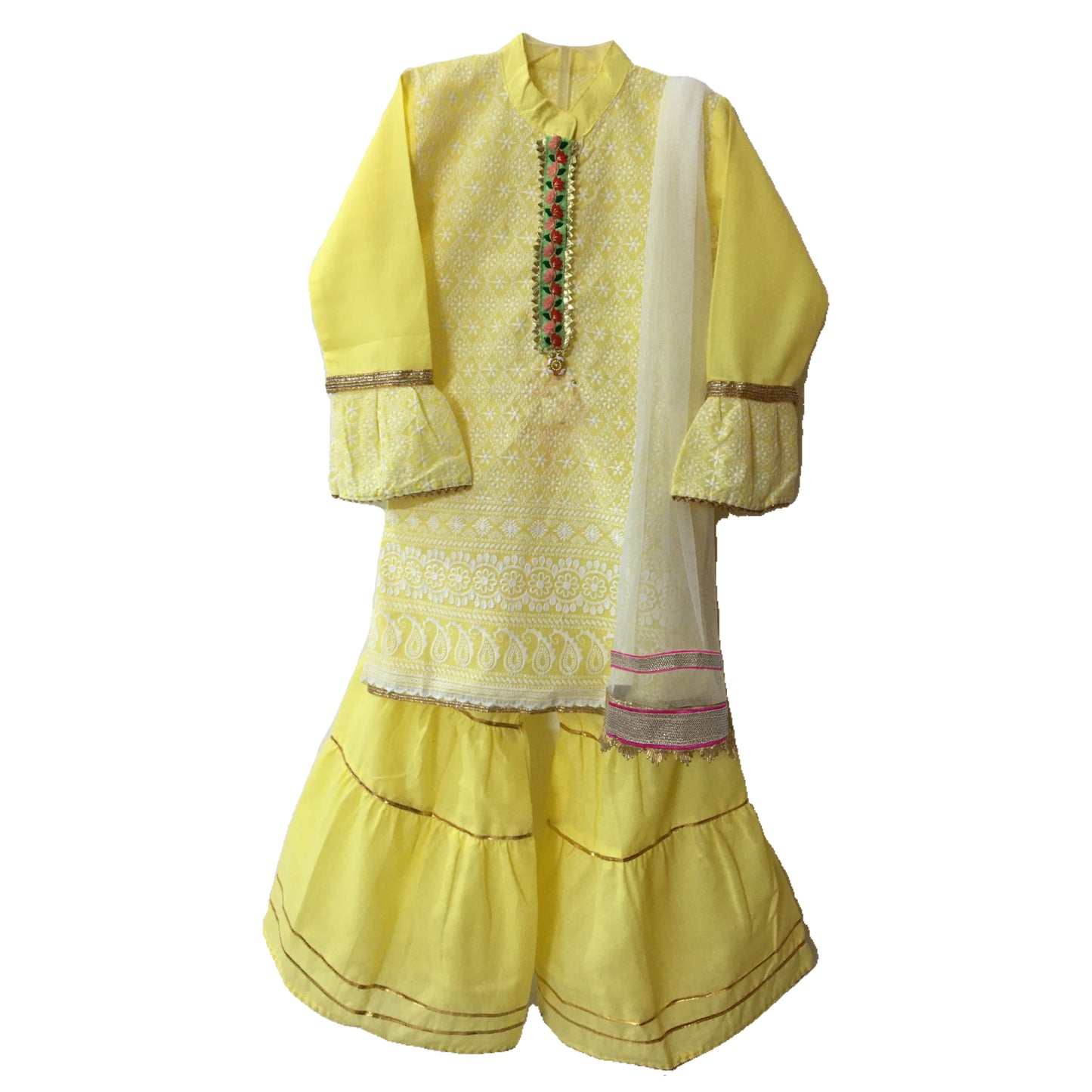 Babynjungle 100% Cotton Ethnic Partywear Sharara kurta Set for girls