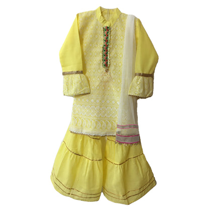 Babynjungle 100% Cotton Ethnic Partywear Sharara kurta Set for girls