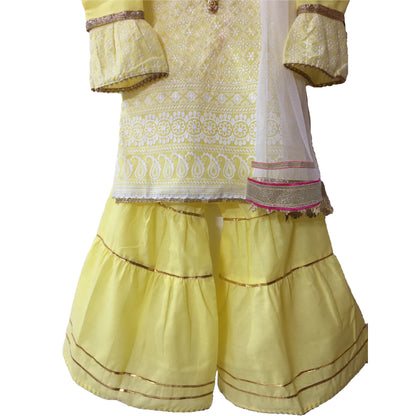 Babynjungle 100% Cotton Ethnic Partywear Sharara kurta Set for girls