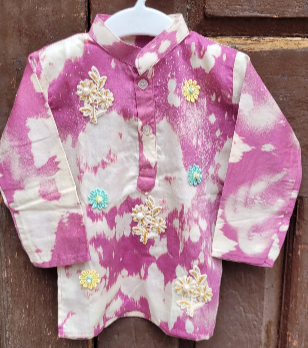 Happyjunglee Sibling Matching Rakhi Outfit – Tie and Dye Cotton Festive Kurta Set for Kids