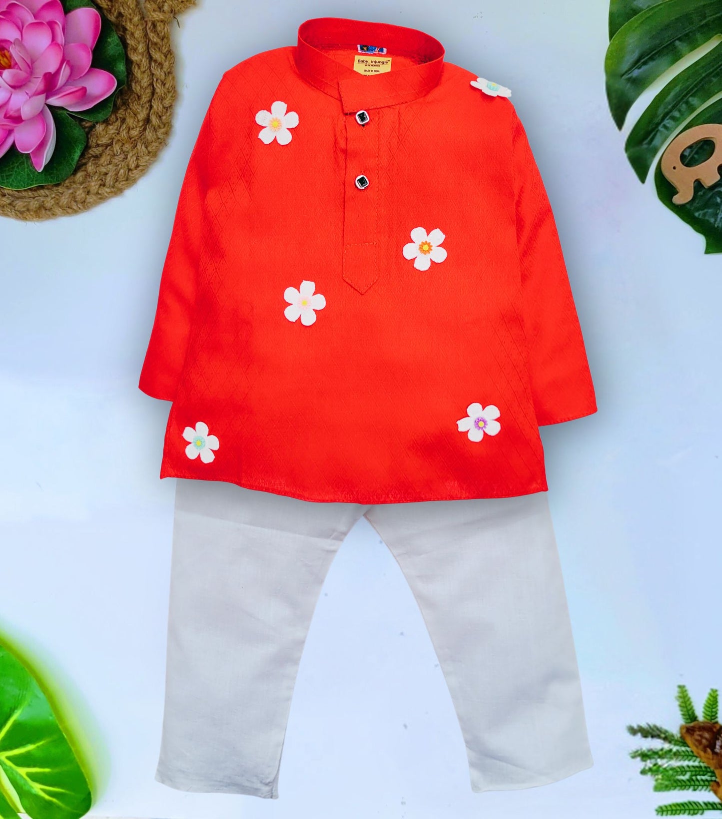 Babynjungle kids - Infant Ethnic wear 100% Cotton Kurta set for Boys