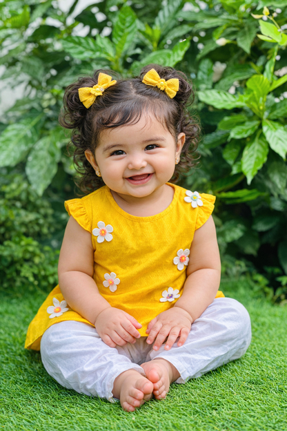 yellow Summer Cotton Kurta set 0-15 years available 