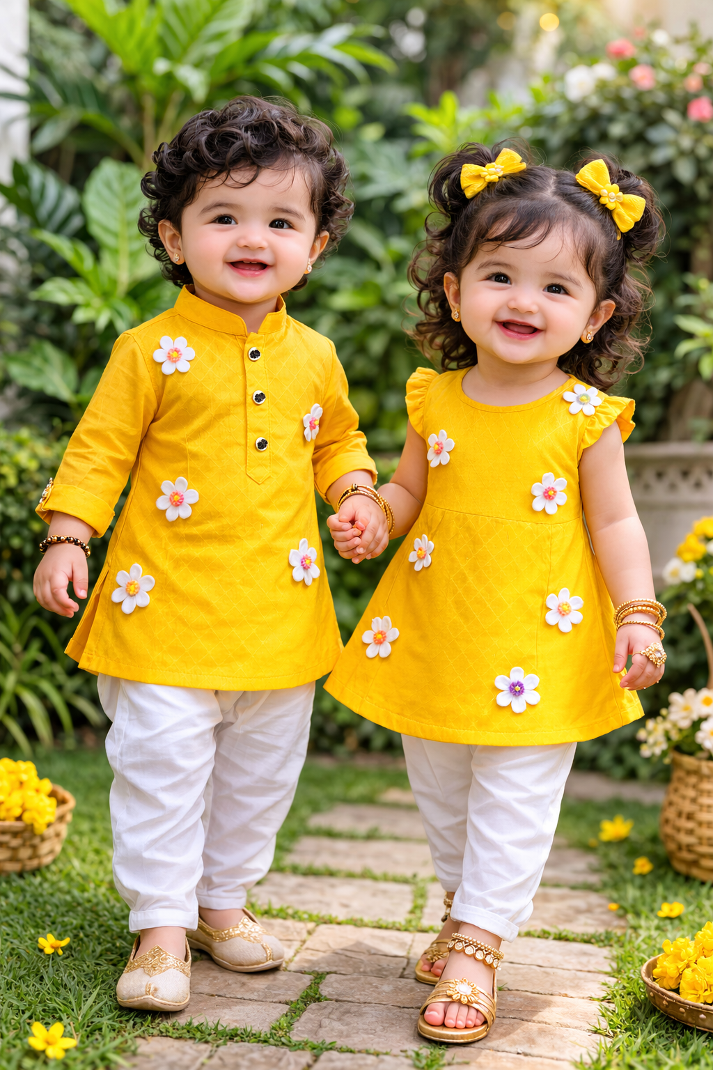 siblings set for summer cotton kurta set for brother and sister